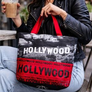 Robin Ruth Old Hollywood Cinema Black & Red Tote Stylish Quality Travel Bag Film